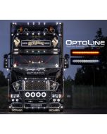 OptoLine S - Fiberoptiskt positionsljus för Scania-solskydd (Xenonvit/Gul-orange visirlampa)