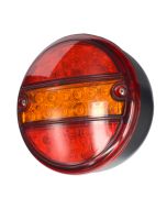 Baklykta LED röd/gul rund, E-märkt