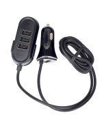 USB adapter ciggtändar-plugg (4 portar, 135cm förlängning)
