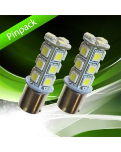 Pinpack, LED-bulb, 12V, BA15s / P21W, 18 SMD - Cool white