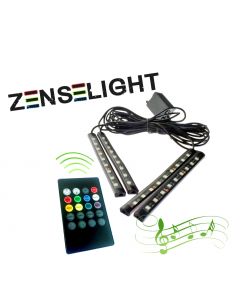 ZenseLight RGB LEDlister, musikstyrda för 24V (4 st, ciggplugg)