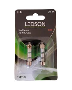 LED-lampor 36mm/C5W 2-pack (röda)