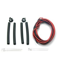 RC dioder 5 mm, 2 stk. krympslang, mont ram, kabel