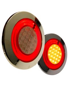 LED-baklykta med kromsarg 24V (125 mm)
