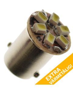 Diodlampa xenonvit 6 SMD LED 24 Volt BA9s T4W