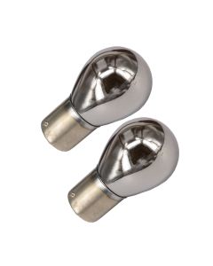 Blinkerslampa orange/chrome P21W 1156 BA15s