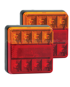 Baklykta 101 kvadrat 12V, E-märkt (2-pack)