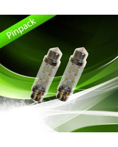 Spollampa 39mm, Xenonvit, 6 dioder, Pinpack