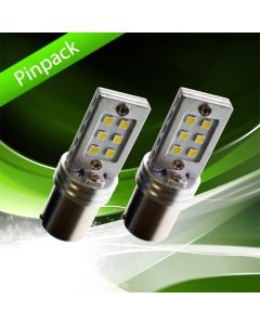 BA15s/P21W, 12 samsungdioder, Xenonvit, Pinpack