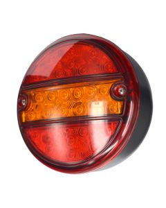 Baklykta LED röd/gul rund, E-märkt