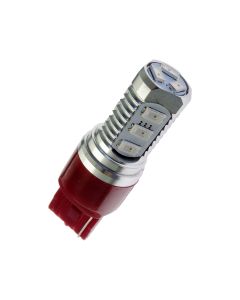 LED-lampa, 12V, 7440 / W21W, 12 Samsung-dioder - Röd