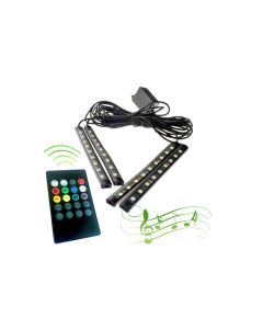 ZenseLight RGB LED lister, musikstyrda för 12V (4 st, ciggplugg)