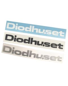 Diodhuset dekal / klistermärke vit, svart, silver/grå (12 cm bred)