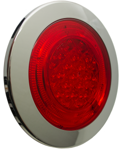 LED-baklykta med kromsarg (bak- bromsljus, 24V, 125mm)