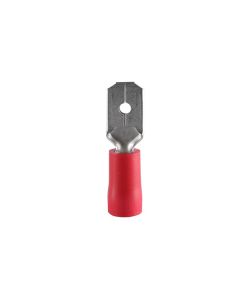 Isolerad flatstift, Röd, 6.3x0.8mm