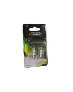 Spollampor 31mm med 4 st LED (12V, röda)