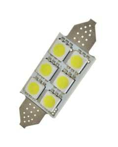 Spollampa 42mm 6 SMD - Gul