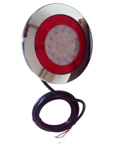 LED-baklykta med kromsarg 9-36V (155 mm, positions-, bromsljus, blinkers)