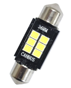 LED Canbus-spollampa 36 mm (xenonvit, 6 x SMD)