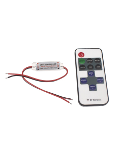 Mini dimmer/strobe + trådlös fjärrkontroll till LED (12-24V)