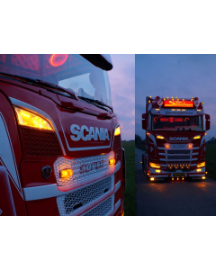 Reflektorljus gul+vit Scania 2016+